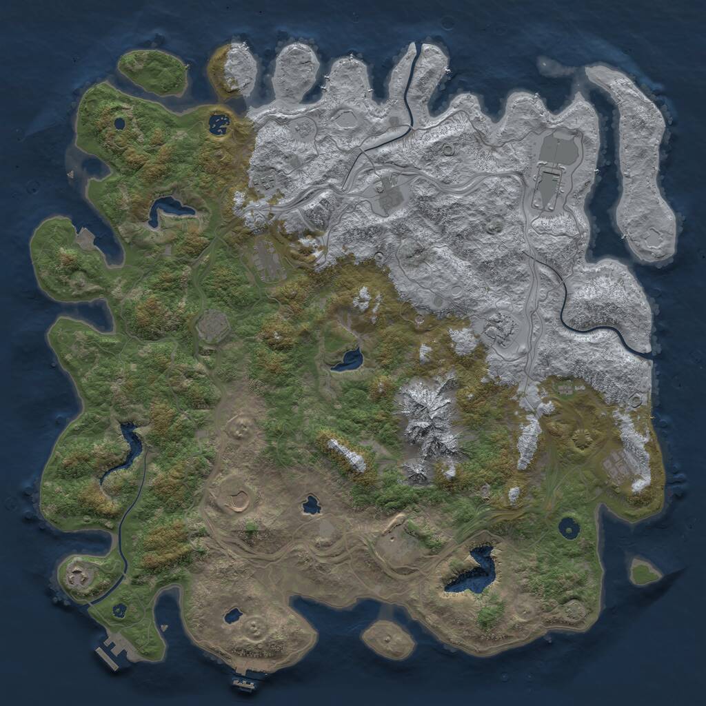 Rust Map: Procedural Map, Size: 5000, Seed: 957126181, 17 Monuments