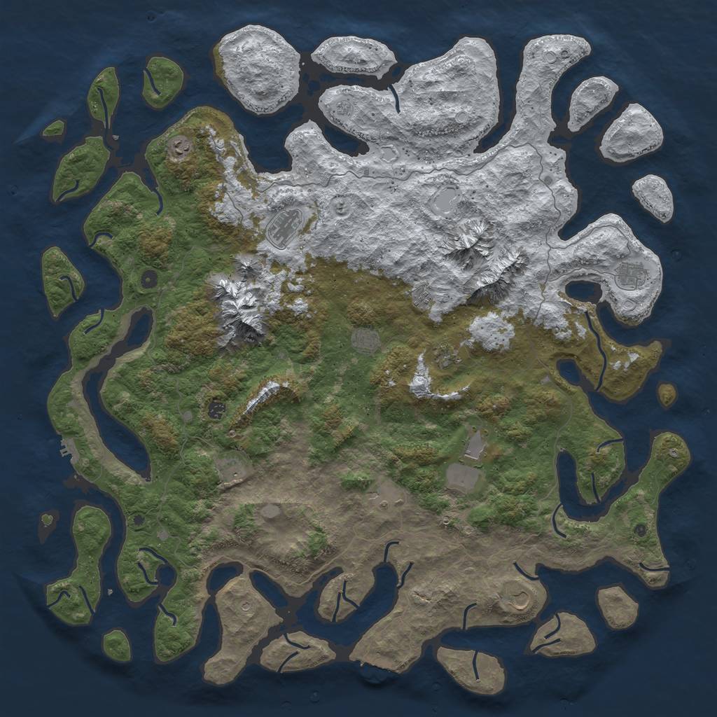 Rust Map: Procedural Map, Size: 6000, Seed: 225890, 20 Monuments