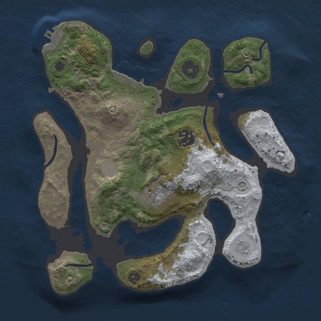 Rust Map: Procedural Map, Size: 2750, Seed: 10, 11 Monuments