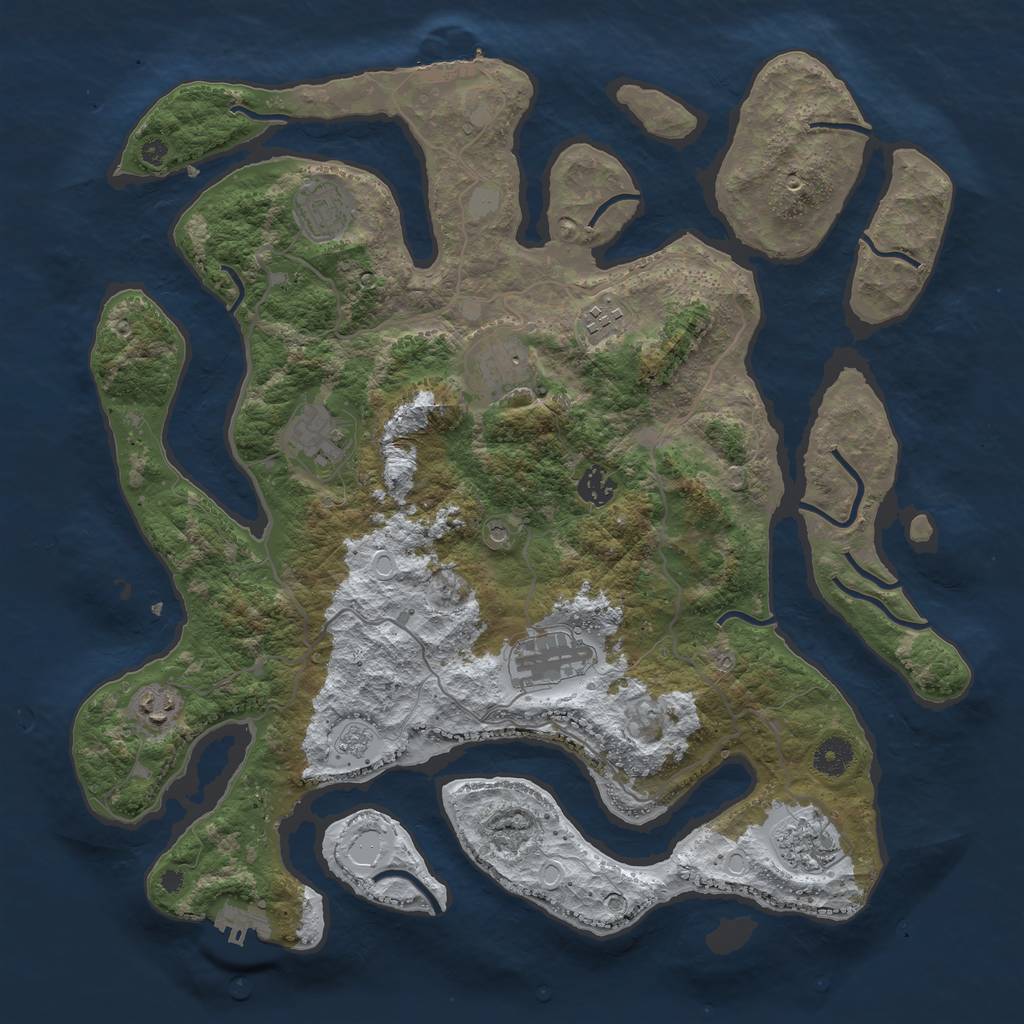 Rust Map: Procedural Map, Size: 4000, Seed: 8235, 17 Monuments