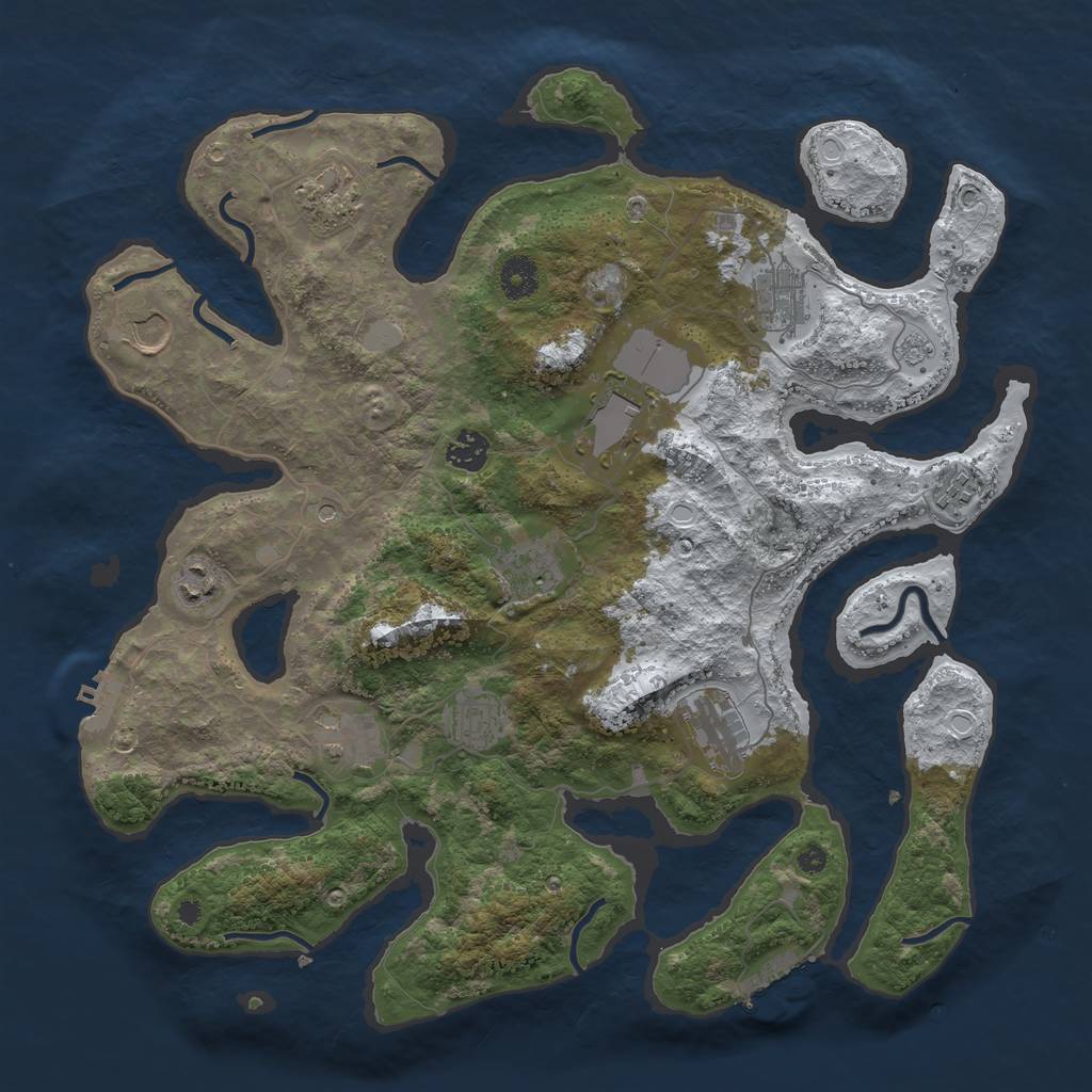 Rust Map: Procedural Map, Size: 3950, Seed: 1416311373, 20 Monuments