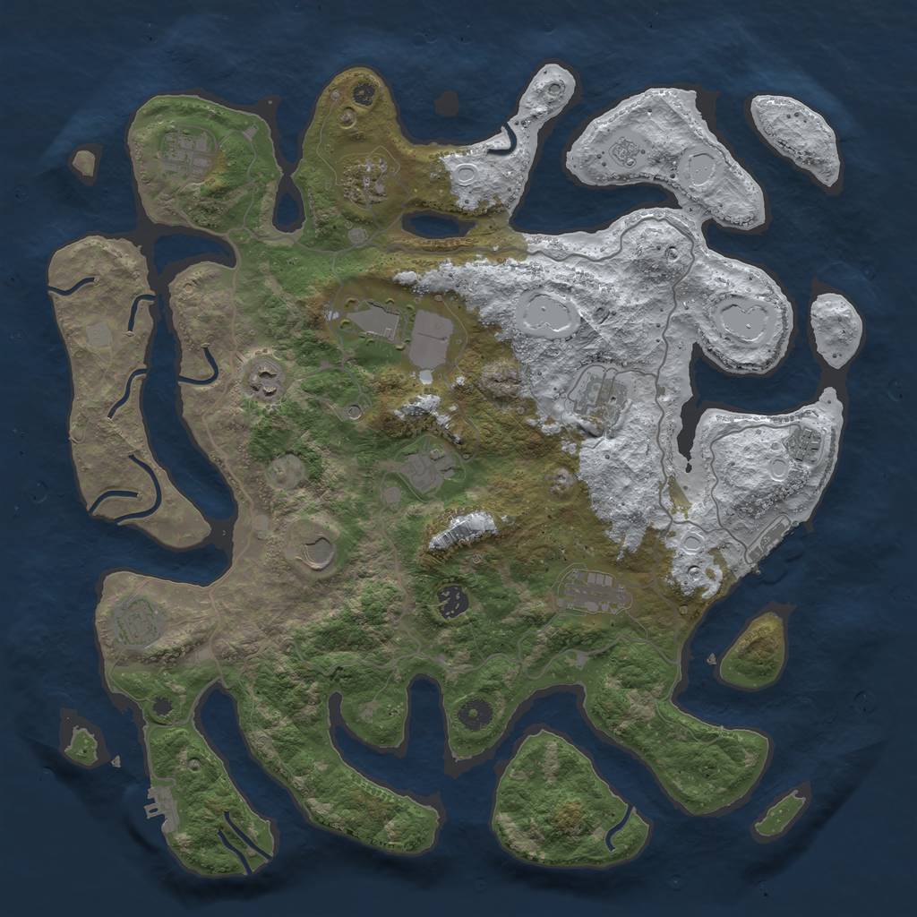 Rust Map: Procedural Map, Size: 4250, Seed: 44032, 20 Monuments