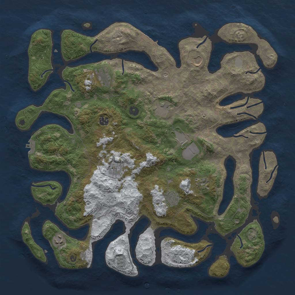 Rust Map: Procedural Map, Size: 4500, Seed: 4704339, 19 Monuments