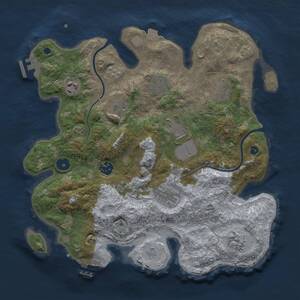Thumbnail Rust Map: Procedural Map, Size: 3500, Seed: 948694050, 14 Monuments