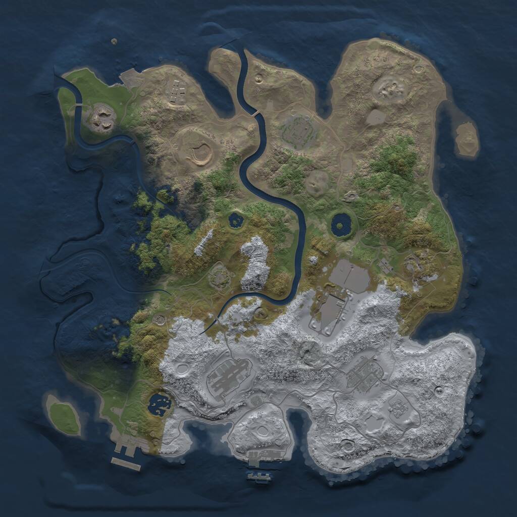 Rust Map: Procedural Map, Size: 3500, Seed: 948694050, 15 Monuments