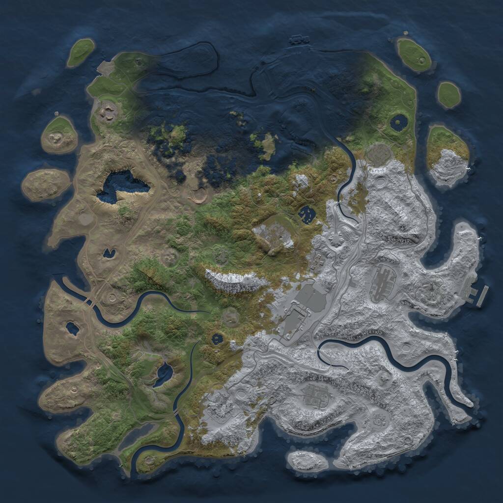 Rust Map: Procedural Map, Size: 4500, Seed: 5774542, 16 Monuments