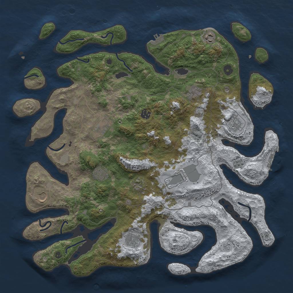 Rust Map: Procedural Map, Size: 4500, Seed: 5774542, 20 Monuments