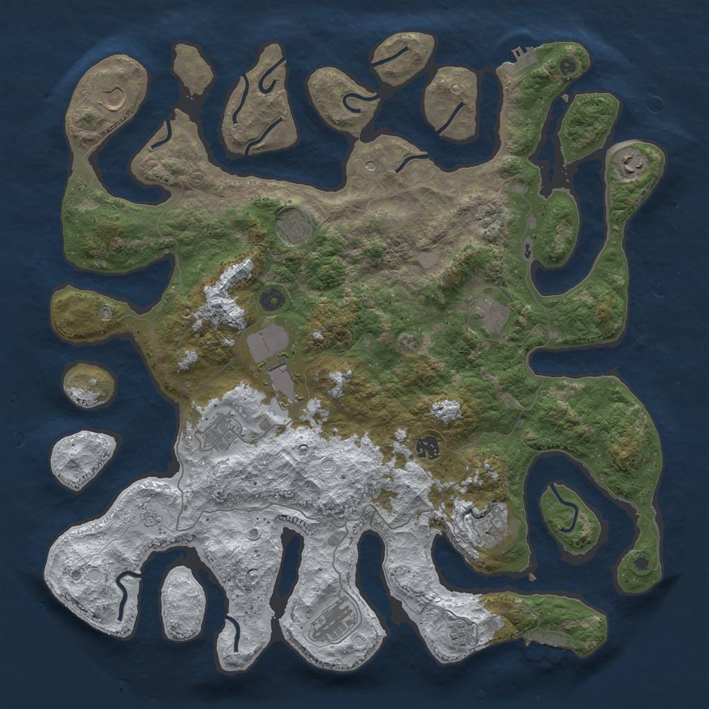 Rust Map: Procedural Map, Size: 4500, Seed: 5744712, 19 Monuments