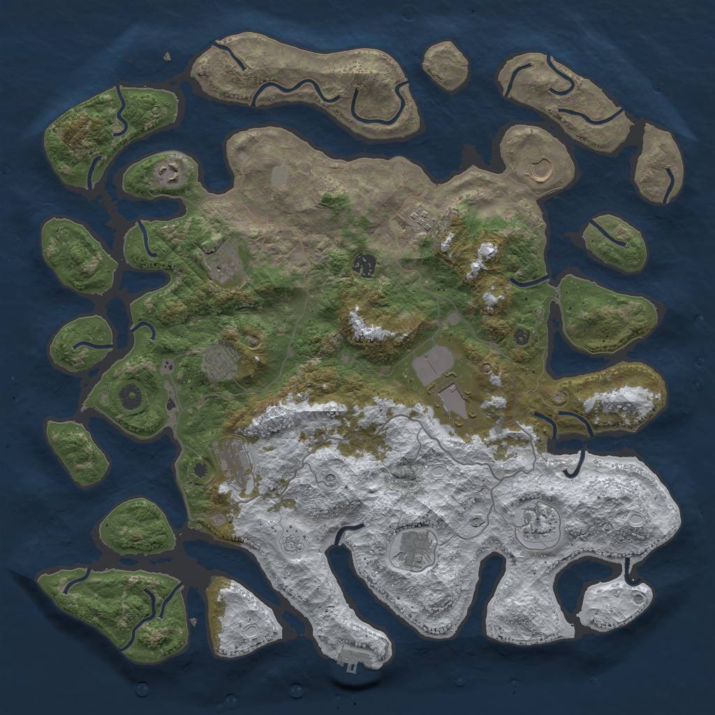 Rust Map: Procedural Map, Size: 4500, Seed: 1717141, 18 Monuments