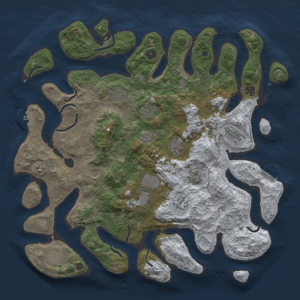 Rust Map: Procedural Map, Size: 4500, Seed: 3149544, 20 Monuments