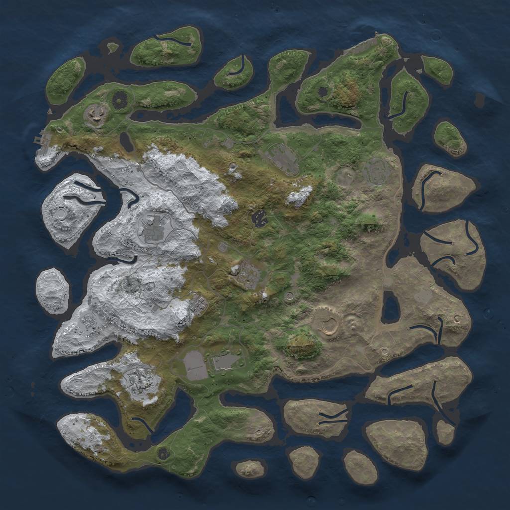 Rust Map: Procedural Map, Size: 4500, Seed: 1102854, 19 Monuments
