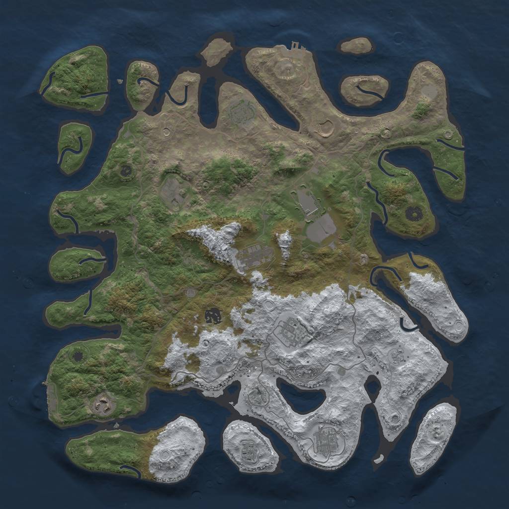 Rust Map: Procedural Map, Size: 4500, Seed: 5328404, 19 Monuments