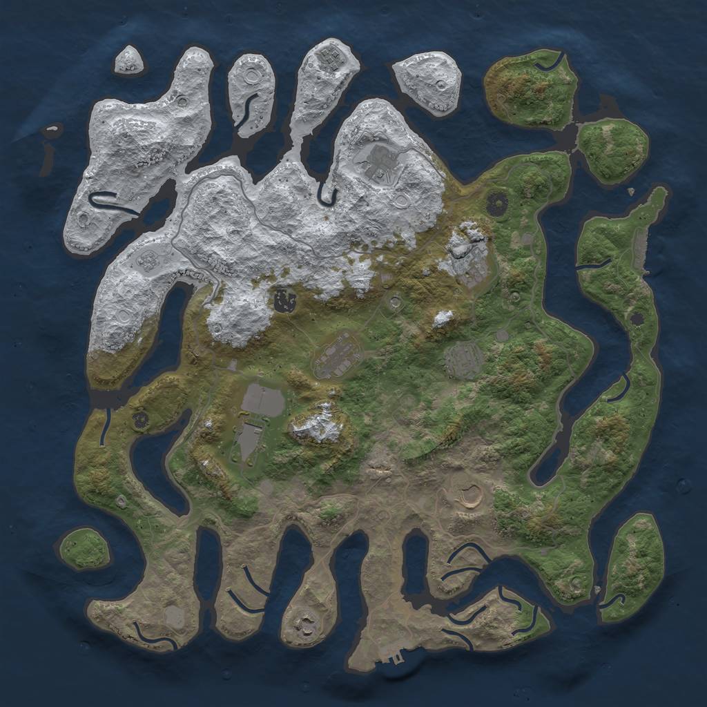 Rust Map: Procedural Map, Size: 4500, Seed: 1519180, 18 Monuments