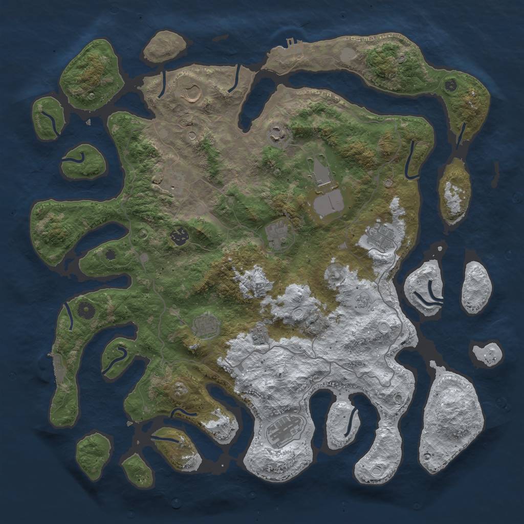 Rust Map: Procedural Map, Size: 4500, Seed: 3241063, 19 Monuments