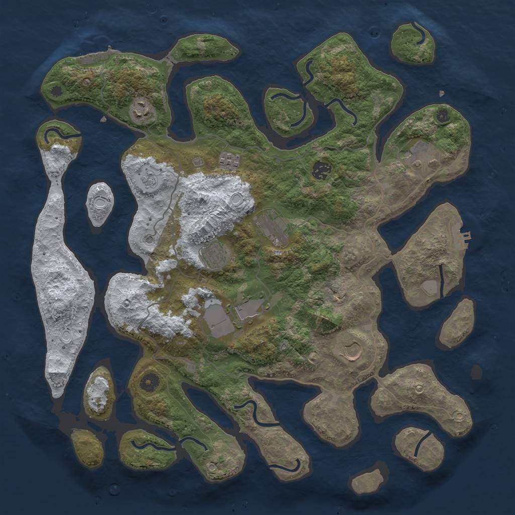 Rust Map: Procedural Map, Size: 4100, Seed: 330, 17 Monuments