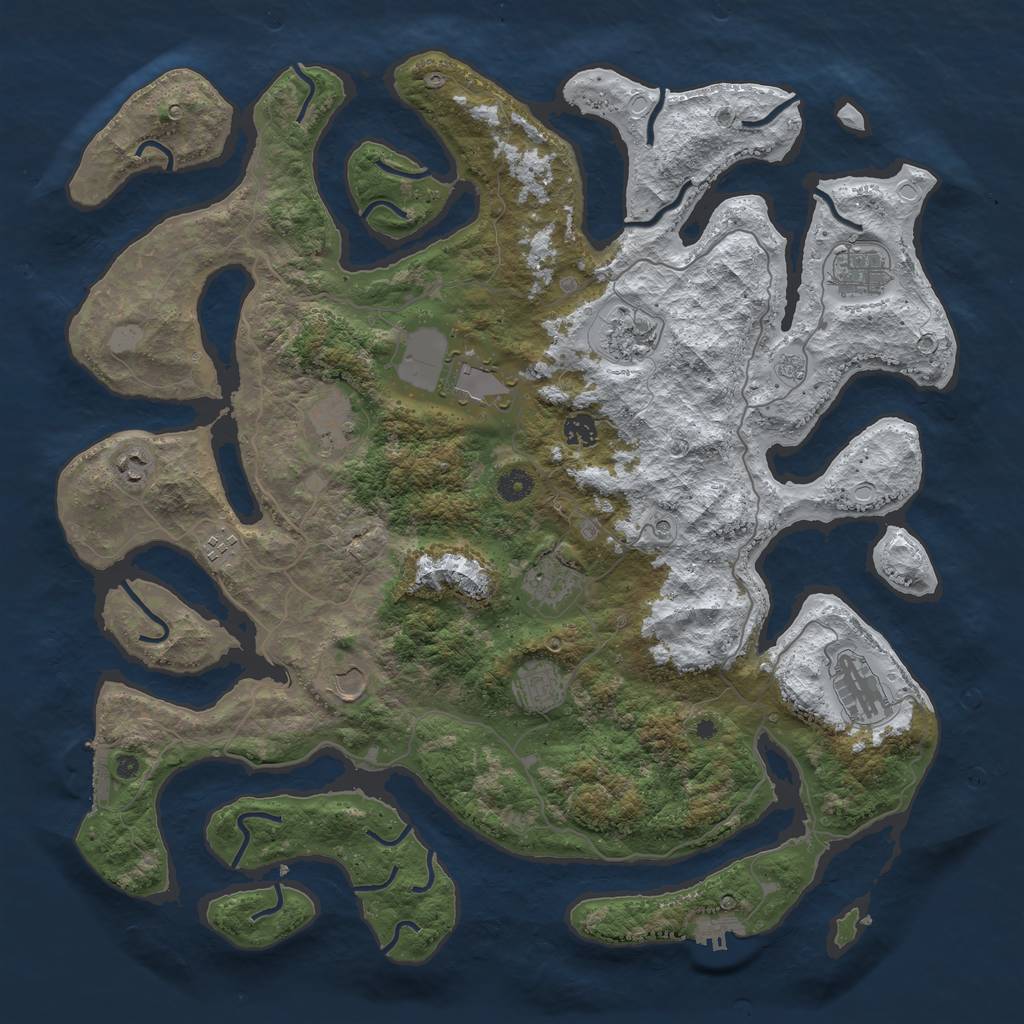 Rust Map: Procedural Map, Size: 4500, Seed: 846585, 20 Monuments