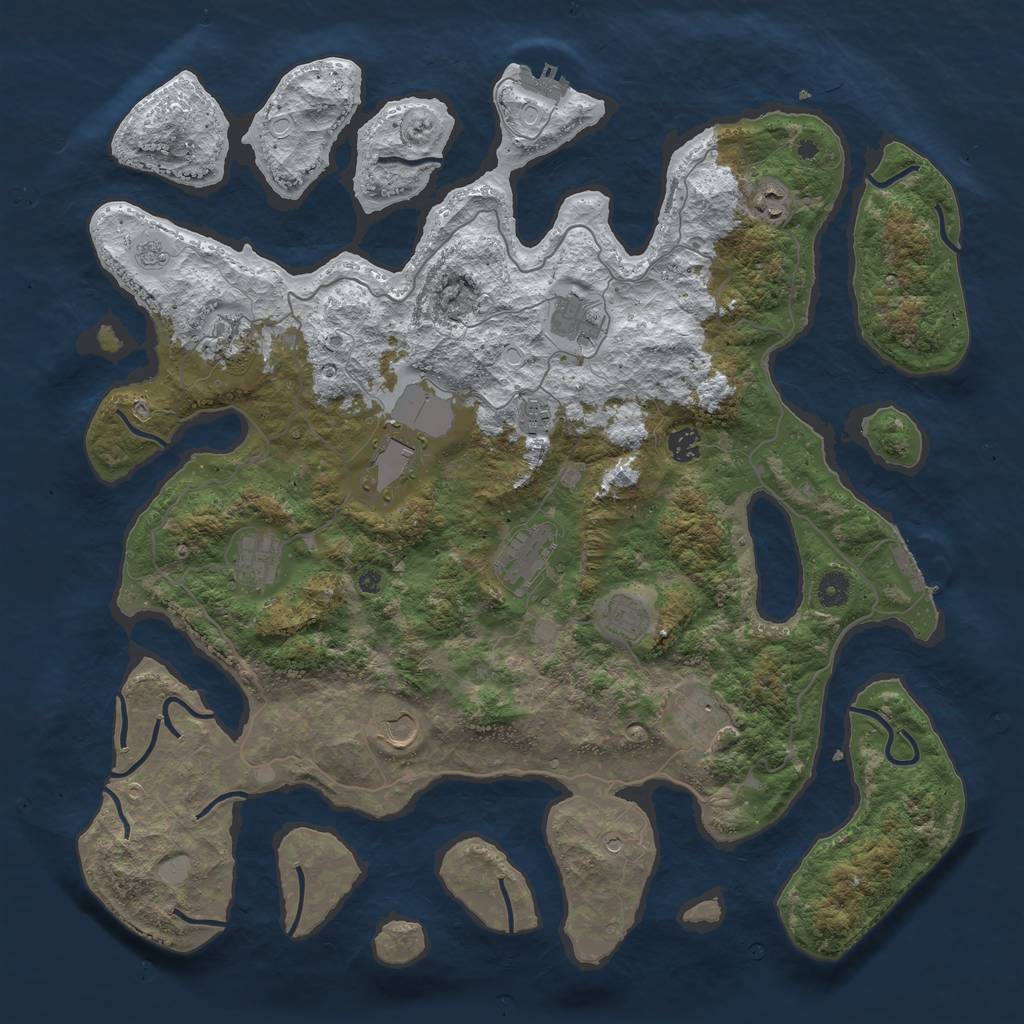 Rust Map: Procedural Map, Size: 4500, Seed: 84784, 20 Monuments