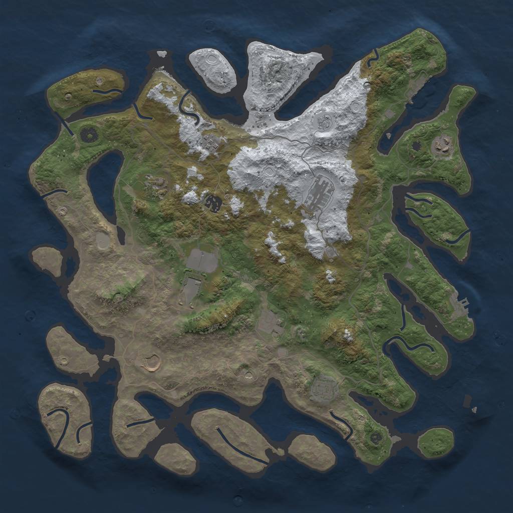 Rust Map: Procedural Map, Size: 4500, Seed: 5463089, 18 Monuments