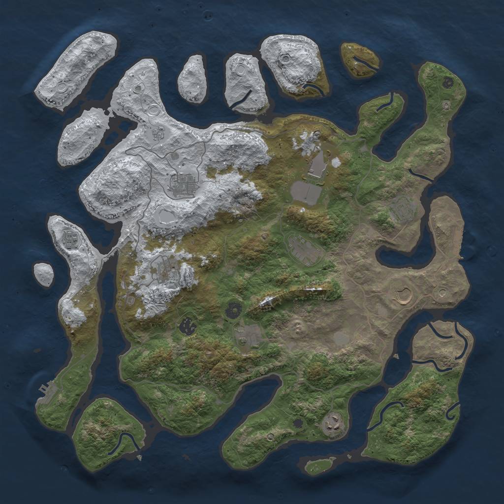 Rust Map: Procedural Map, Size: 4500, Seed: 3515415, 19 Monuments