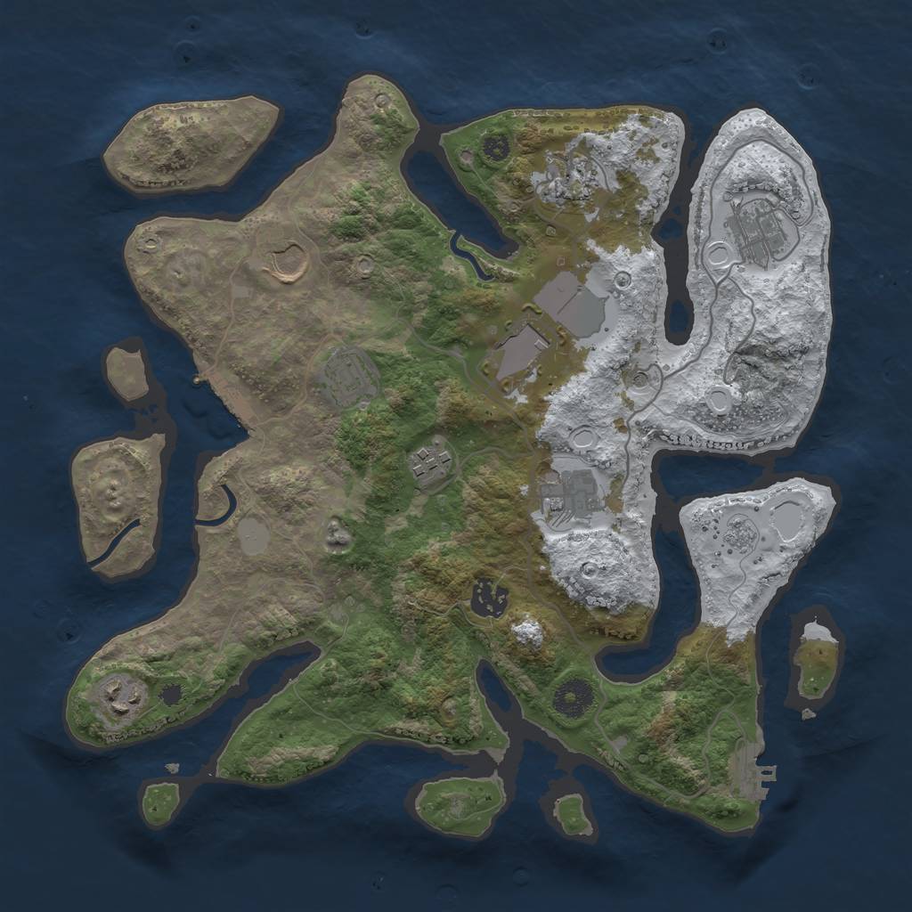 Rust Map: Procedural Map, Size: 3500, Seed: 2022204, 18 Monuments