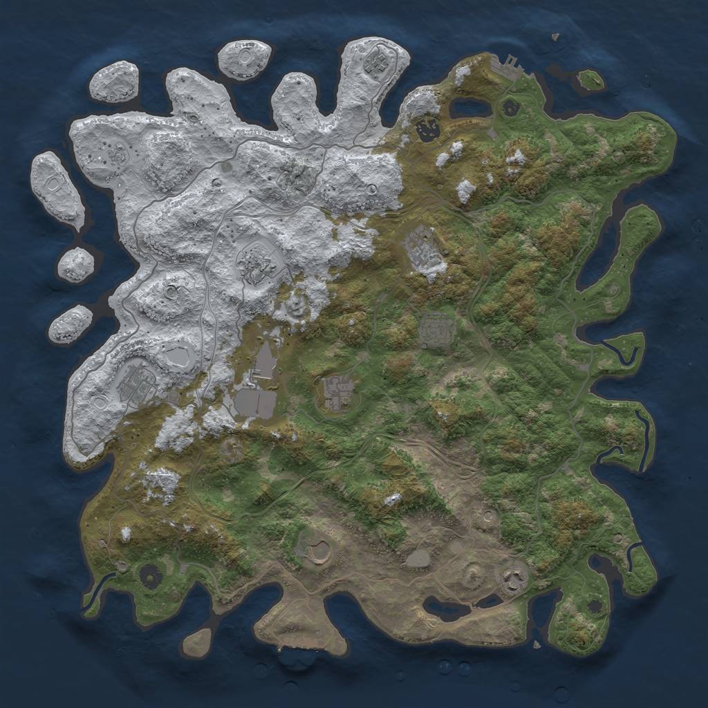 Rust Map: Procedural Map, Size: 4500, Seed: 5874620, 19 Monuments