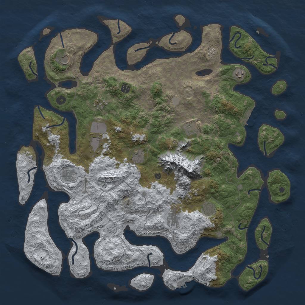Rust Map: Procedural Map, Size: 5000, Seed: 1904, 20 Monuments