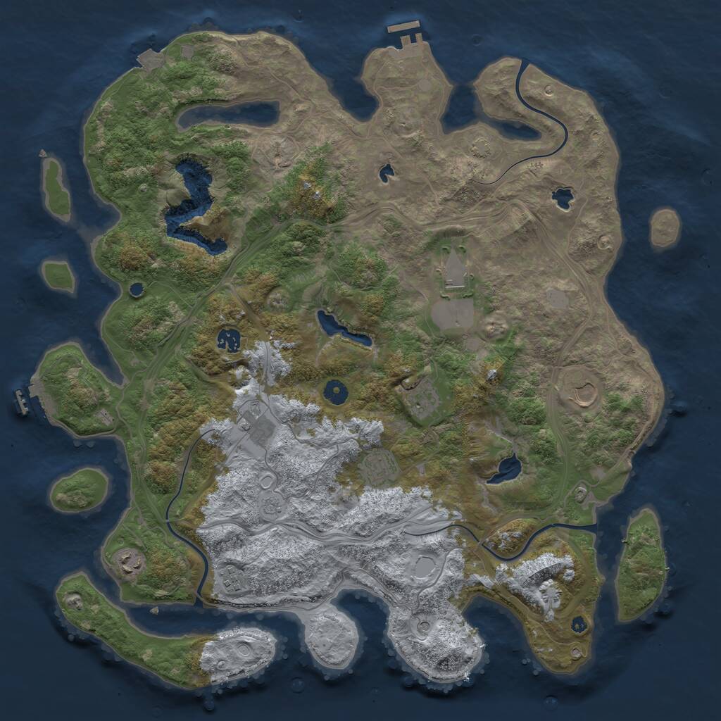Rust Map: Procedural Map, Size: 4500, Seed: 5913369, 14 Monuments