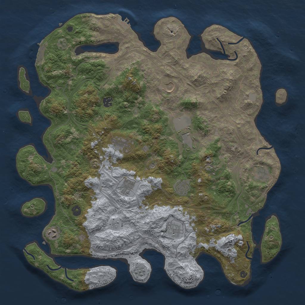 Rust Map: Procedural Map, Size: 4500, Seed: 5913369, 18 Monuments