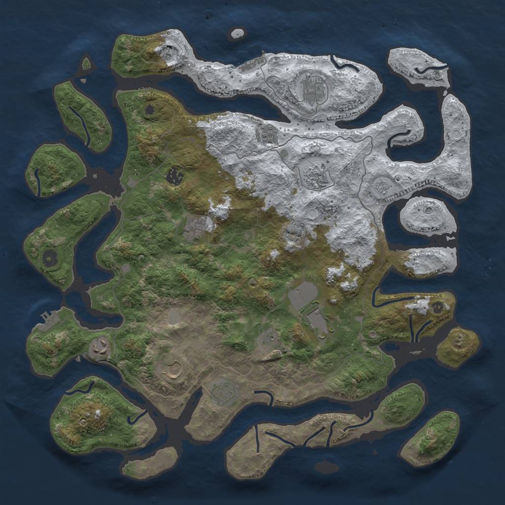 Rust Map: Procedural Map, Size: 4500, Seed: 4804410, 19 Monuments