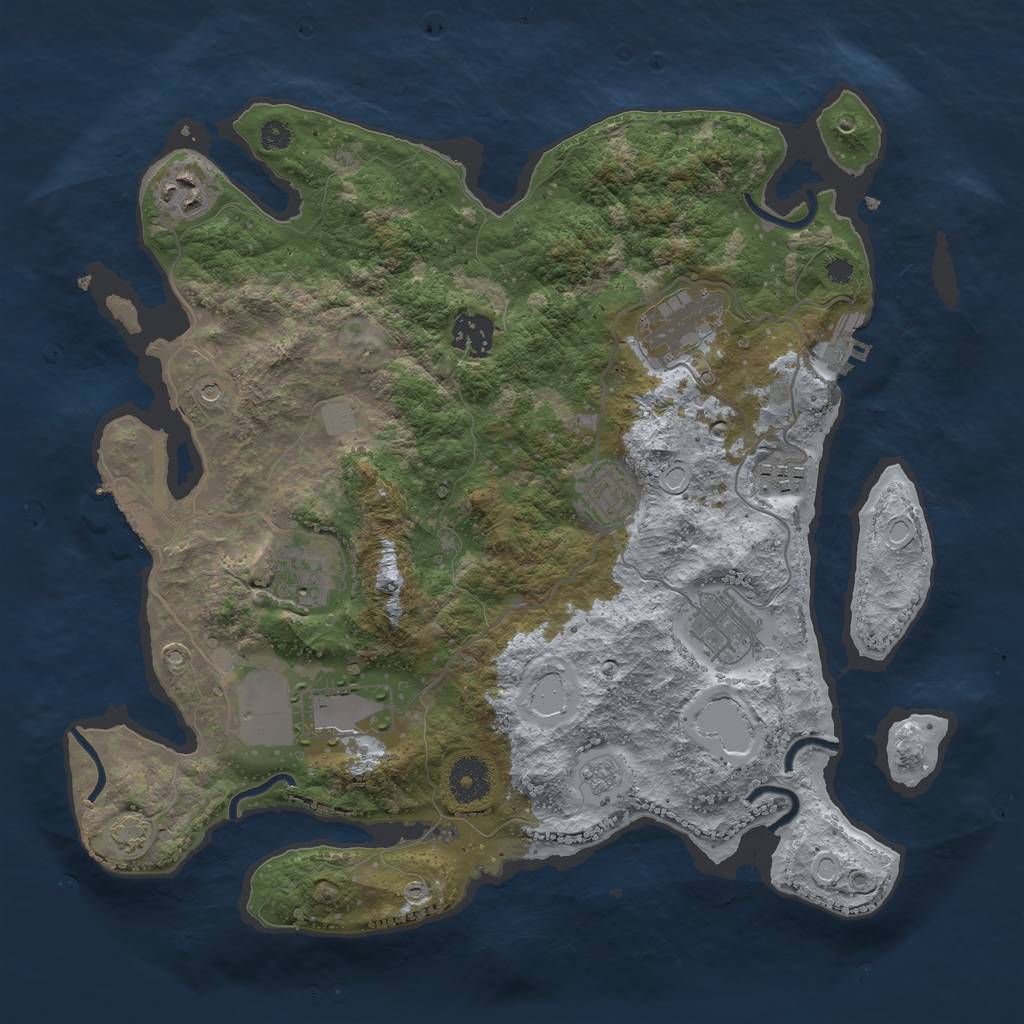 Rust Map: Procedural Map, Size: 3500, Seed: 19, 16 Monuments