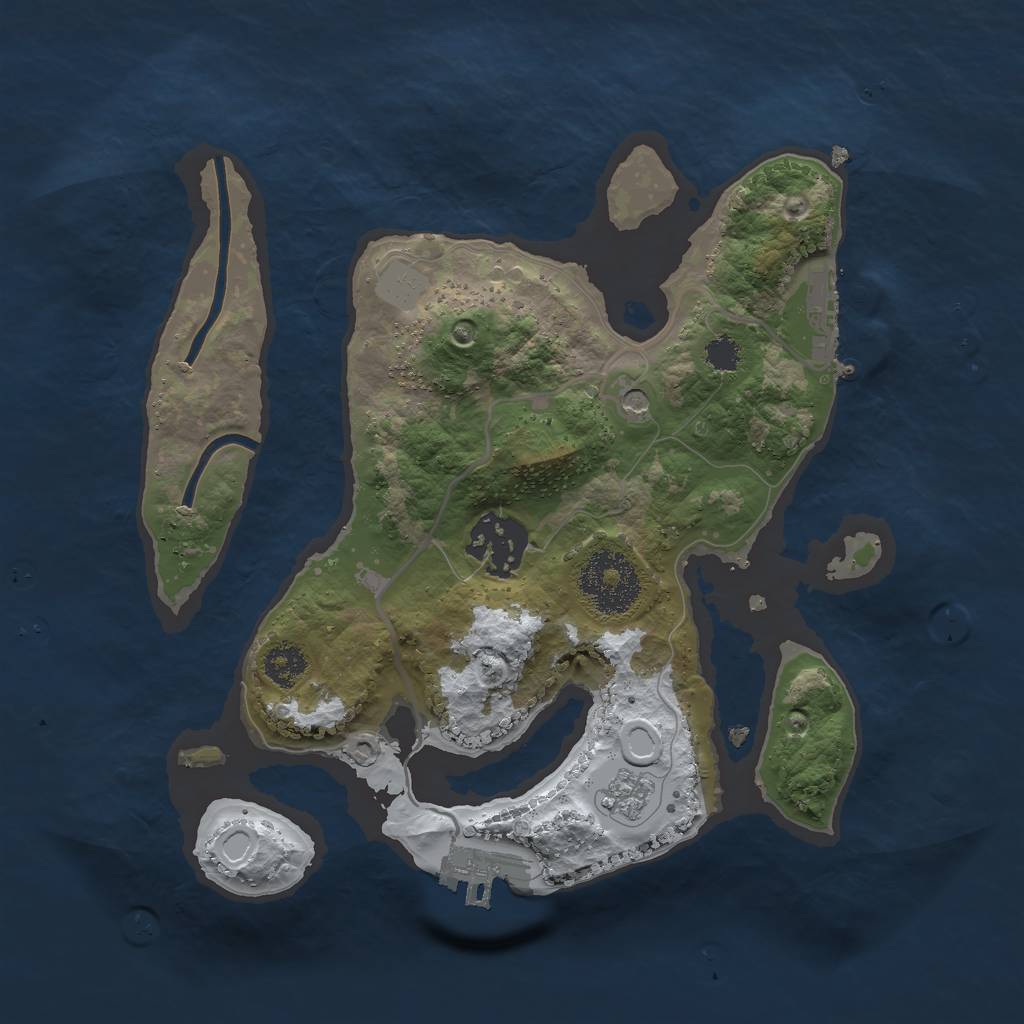 Rust Map: Procedural Map, Size: 2500, Seed: 95607438, 10 Monuments