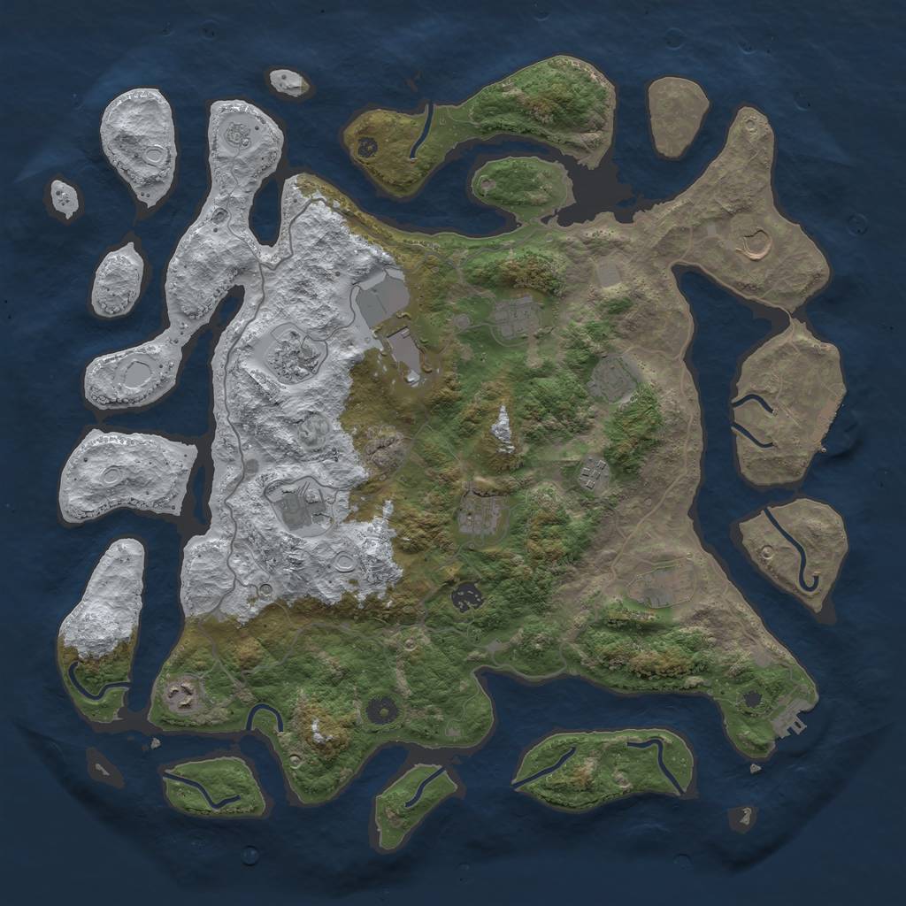 Rust Map: Procedural Map, Size: 4500, Seed: 2431443, 20 Monuments