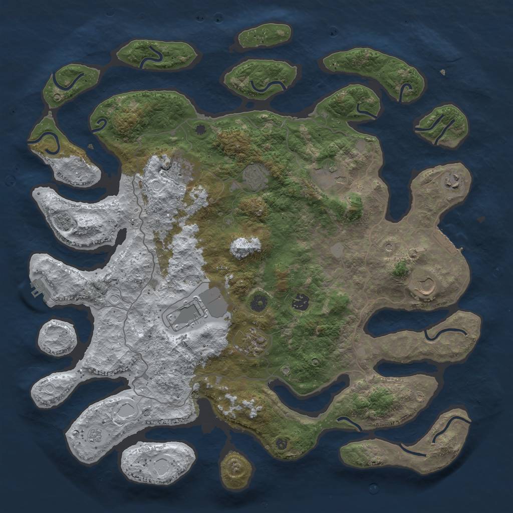Rust Map: Procedural Map, Size: 4500, Seed: 896699, 18 Monuments