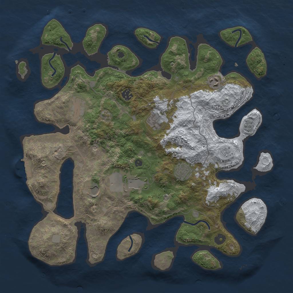 Rust Map: Procedural Map, Size: 4000, Seed: 1479365883, 16 Monuments