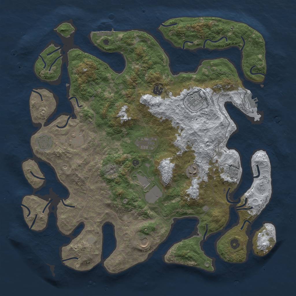 Rust Map: Procedural Map, Size: 4500, Seed: 1427643, 18 Monuments