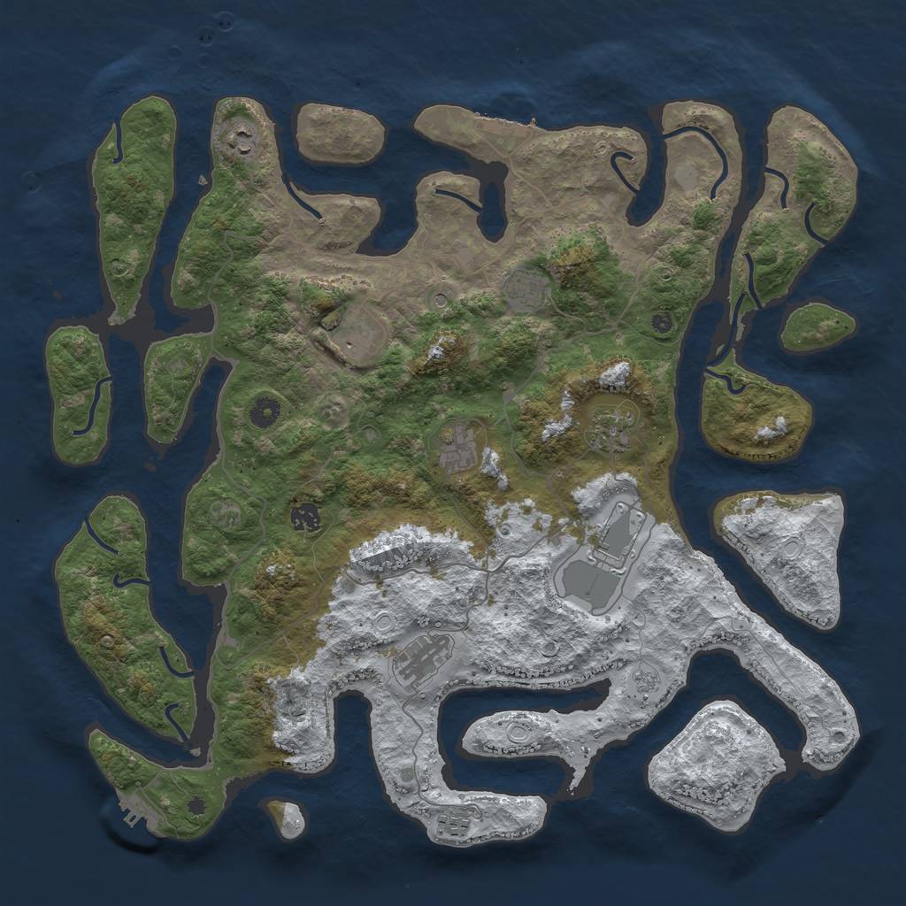 Rust Map: Procedural Map, Size: 4500, Seed: 95282, 18 Monuments