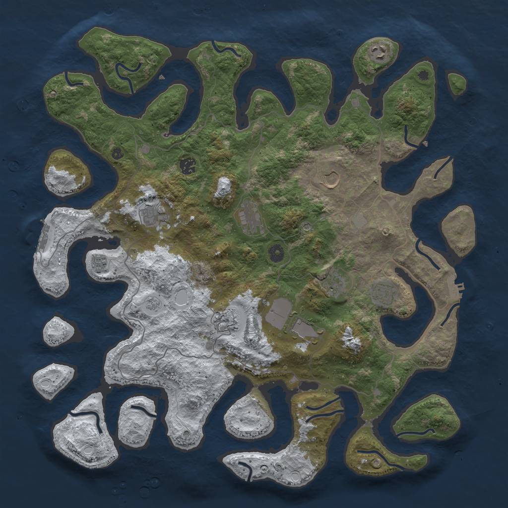 Rust Map: Procedural Map, Size: 4500, Seed: 168150, 19 Monuments