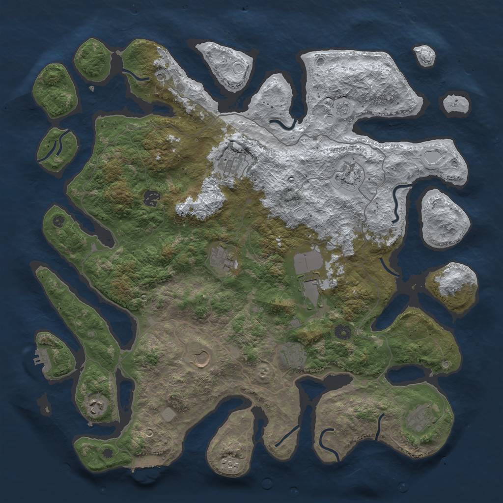 Rust Map: Procedural Map, Size: 4500, Seed: 5312596, 19 Monuments