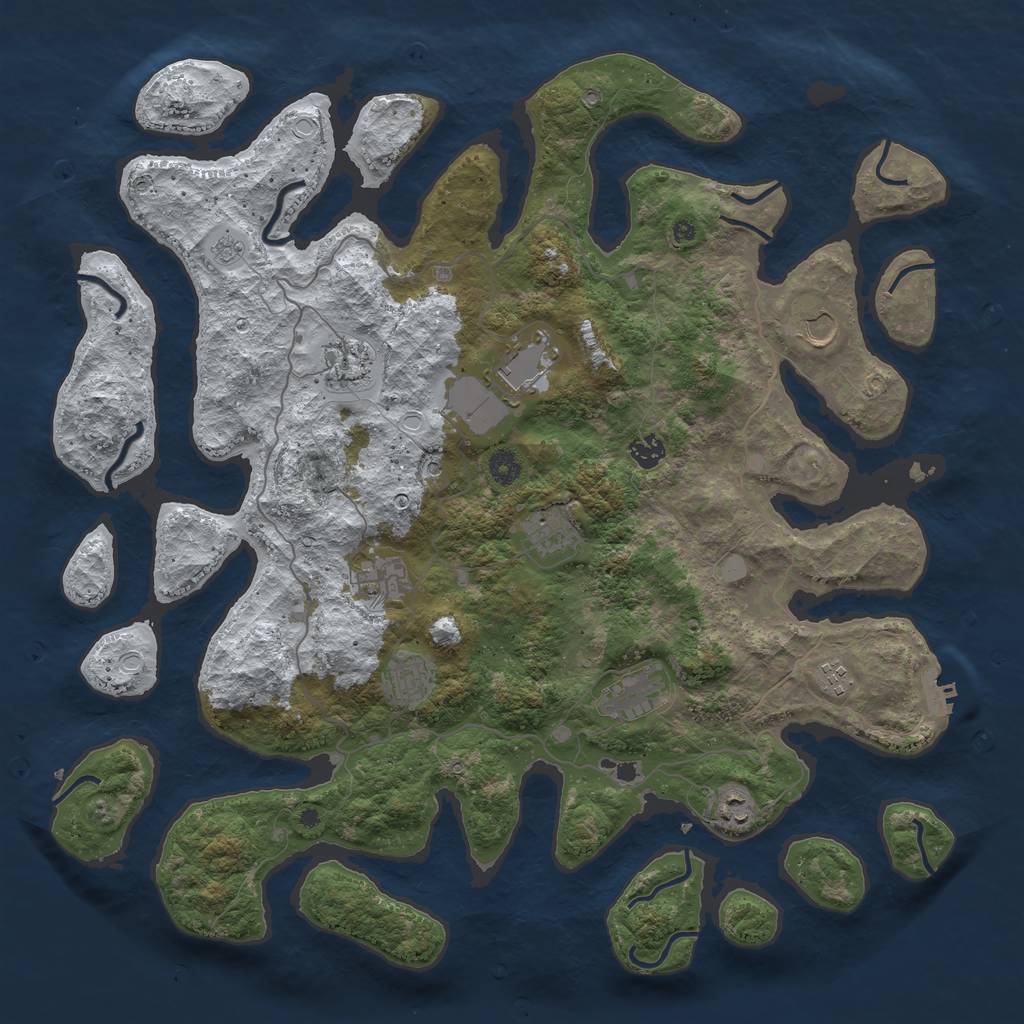 Rust Map: Procedural Map, Size: 4500, Seed: 2022113, 18 Monuments