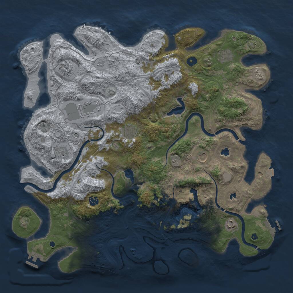Rust Map: Procedural Map, Size: 4500, Seed: 6190599, 15 Monuments