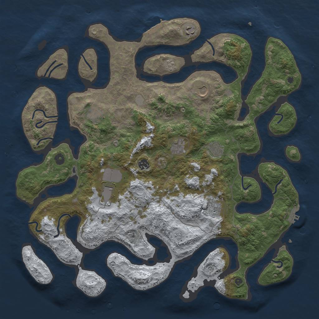 Rust Map: Procedural Map, Size: 4500, Seed: 1688395, 18 Monuments