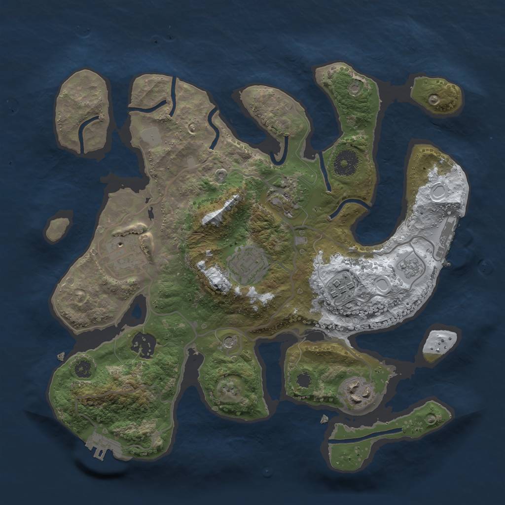 Rust Map: Procedural Map, Size: 3000, Seed: 64, 15 Monuments