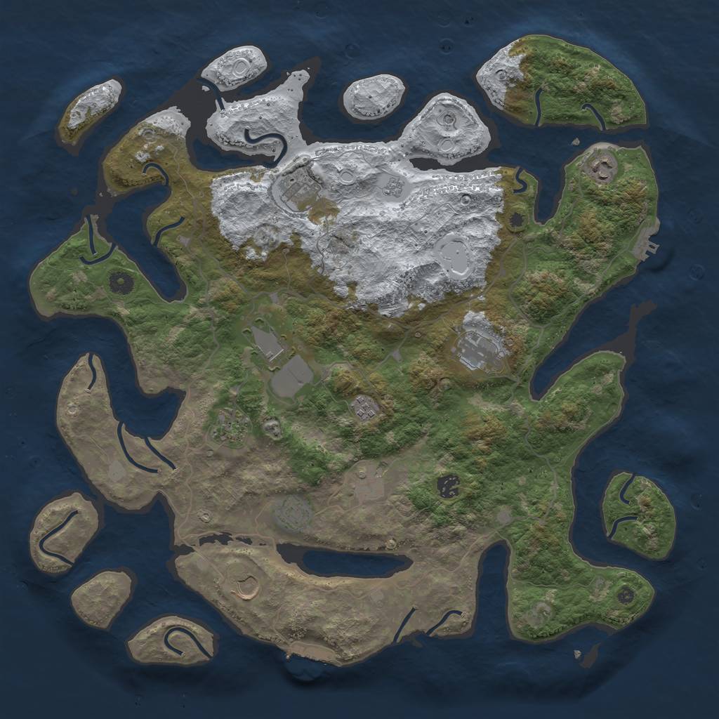 Rust Map: Procedural Map, Size: 4500, Seed: 5045328, 19 Monuments