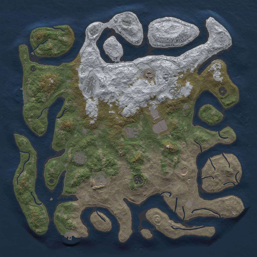 Rust Map: Procedural Map, Size: 4500, Seed: 2168781, 19 Monuments