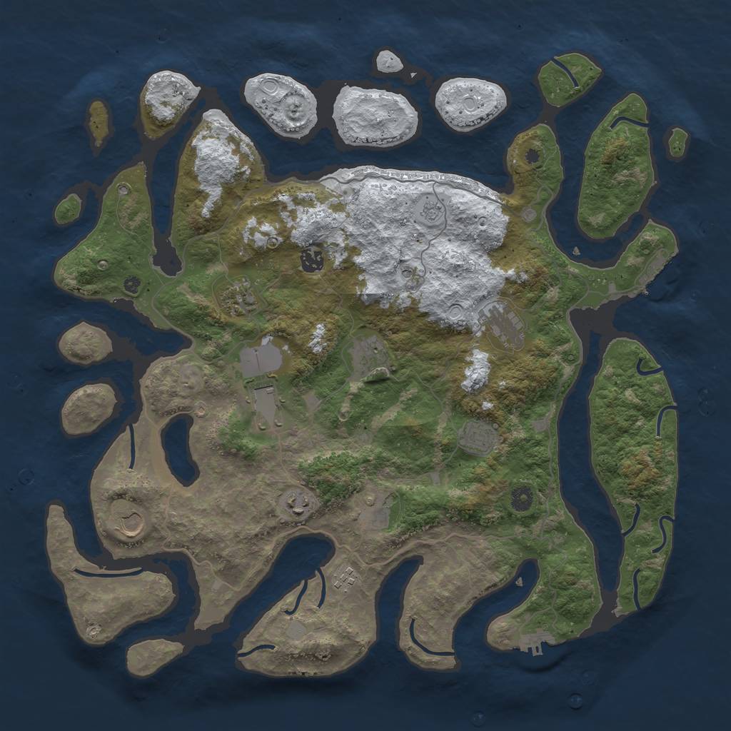 Rust Map: Procedural Map, Size: 4500, Seed: 5928671, 19 Monuments