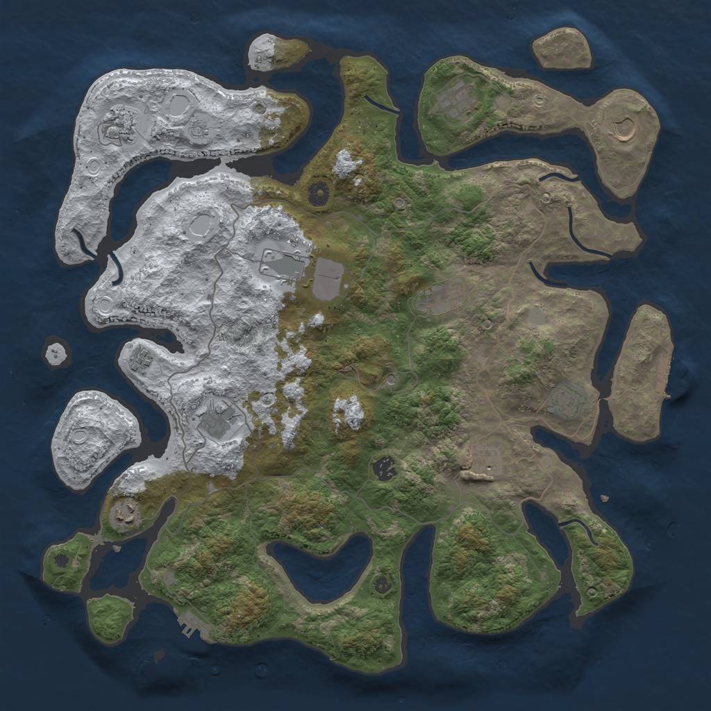 Rust Map: Procedural Map, Size: 4500, Seed: 246224, 20 Monuments