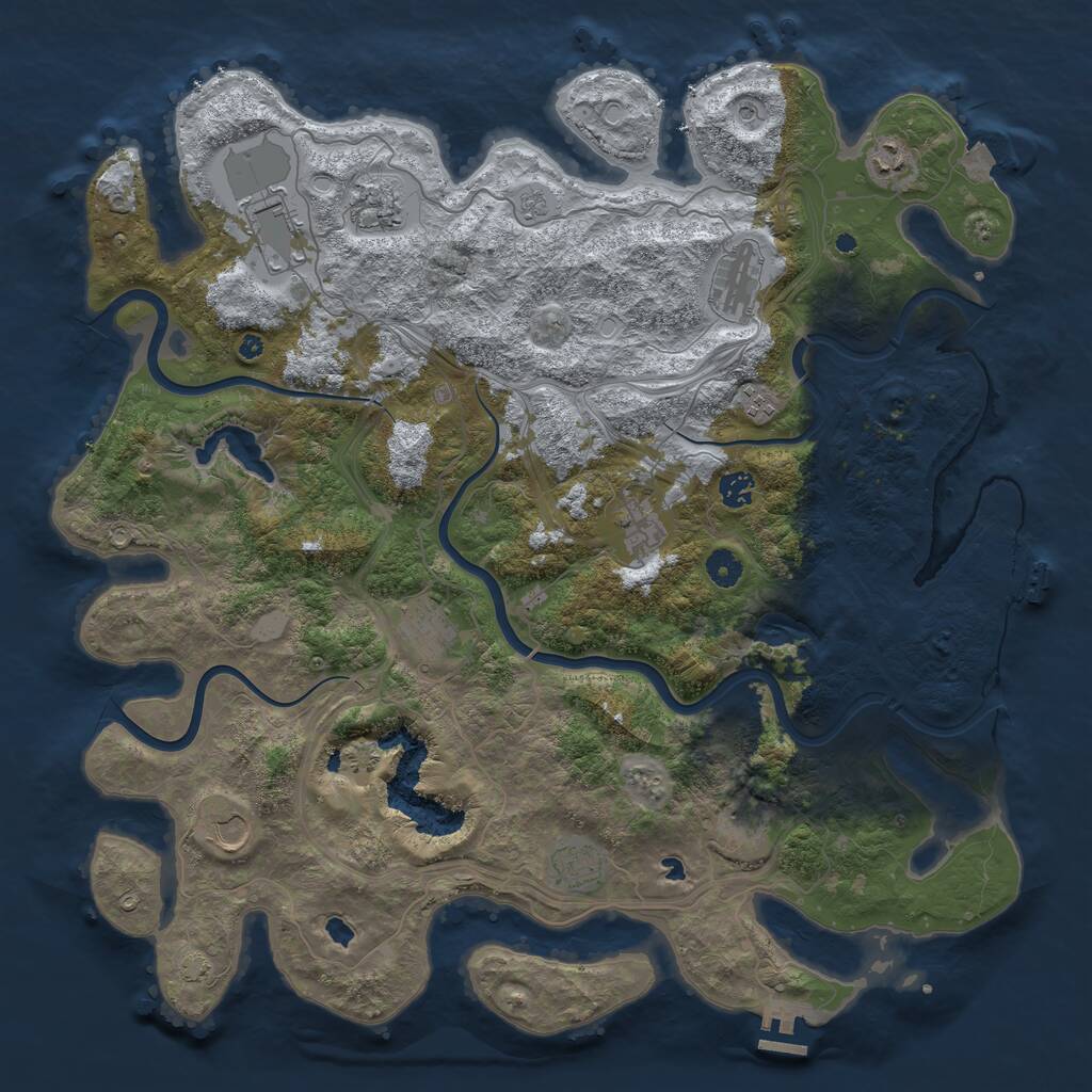 Rust Map: Procedural Map, Size: 4500, Seed: 5495810, 17 Monuments