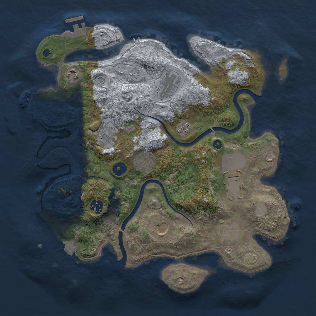 Rust Map: Procedural Map, Size: 3500, Seed: 62, 15 Monuments