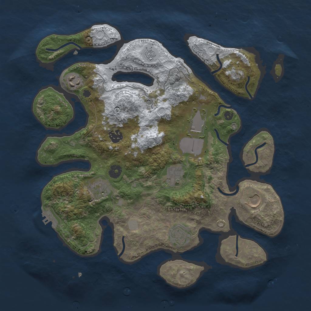 Rust Map: Procedural Map, Size: 3500, Seed: 62, 15 Monuments