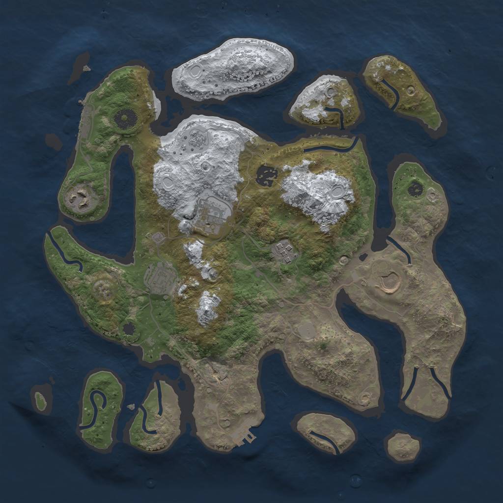 Rust Map: Procedural Map, Size: 3500, Seed: 5849195, 14 Monuments